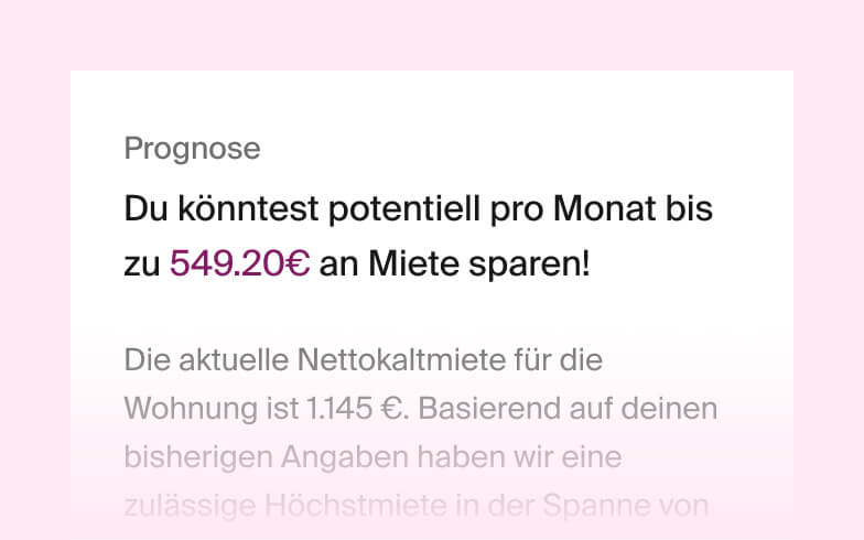 Screenshot einer Prognose
