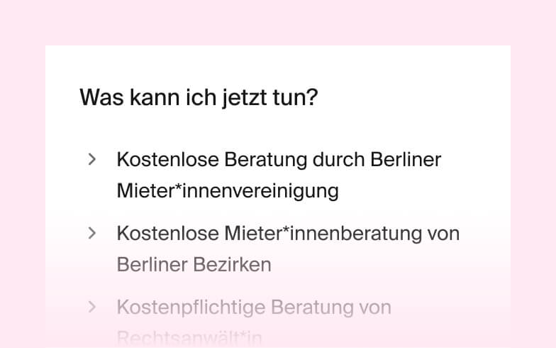 Screenshot eines Resultates